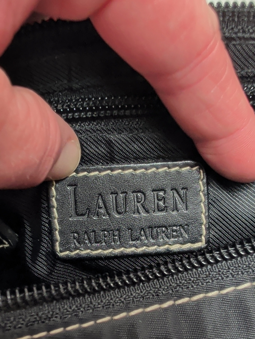 Vintage Lauren Ralph Lauren Black Nylon Mini Baguette Shoulder Bag - Picture 9 of 10